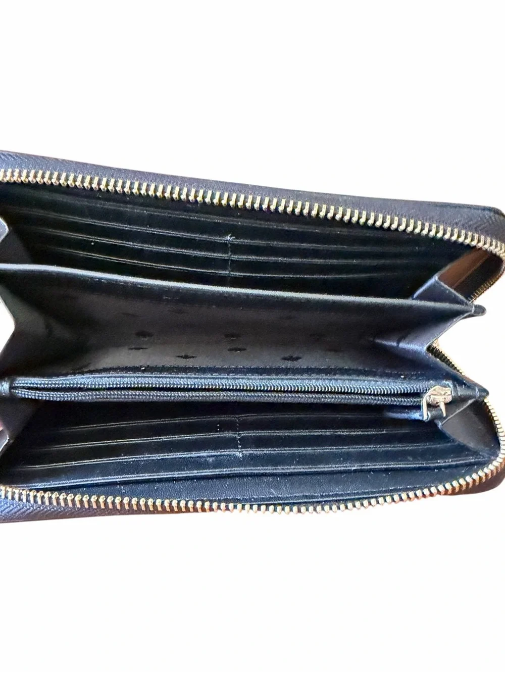 Kate Spade Leila Large Continental Wallet Black Pebbled Leather Zip Around